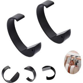 2Pcs Handbag Hook for Table, C Shape Purse Hanger for Desk, Socks Stockings Holders, Alloy Heavy Duty Hook for Hanging Various Heavy Items, Foldable Bag Holder for Desktop Organization. Black