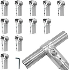 12 PCS 1 Inch T Pipe Clamps, Heavy-Duty Galvanized Steel Connectors with Bolts and Nuts, Chain Link Fence Corner Fitting End Rail T Clamp Fit for Metal Pipe OD 1 Inch (25mm)