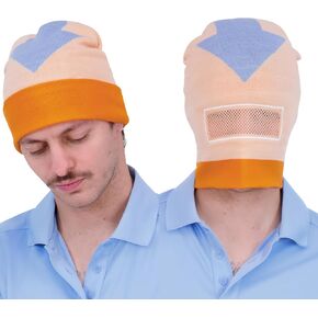 Avatar The Last Airbender Beanie Hat, Aang Knit Roll Down Cuffed Winter Cap, Multi