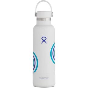 Hydro Flask - Water Bottle 621 ml (21 oz) - Refill for Good Edition - Stainless Steel & Vacuum Insulated - Standard Mouth with Leak Proof Flex Cap - Whitecap