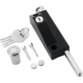 Patio Door Lock for Enhanced Home Security，Patio Doors Black Auxiliary Security Lock, Sliding Patio Door Two Keyed with Bolt Lock