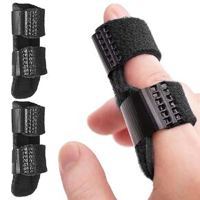 Finger Splint,Trigger Finger Splint for Fingers Straightening Arthritis Sprain Injury Fits(2 Pcs,Black)