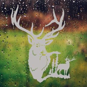 Buck Deer Front Door Window Decal Hunting Gun Cabinet Etched Glass Decals Vinyl Sticker