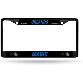 Rico Industries NBA Basketball Orlando Magic Black Chrome Frame with Decal Inserts 12" x 6" Car/Truck Auto Accessory