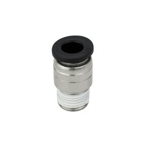 PneumaticPlus POC-1/4-N1 Push to Connect Tube Fitting, Round Male Straight - 1/4" Tube OD x 1/8" NPT Thread (10 per Pack)