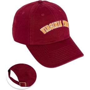 Desert Cactus Virginia Tech University Baseball Hat Hokies VT Brimmed Embroirderd Hats Cap Adjustable Cloth Strap Adult (Style D1) Red