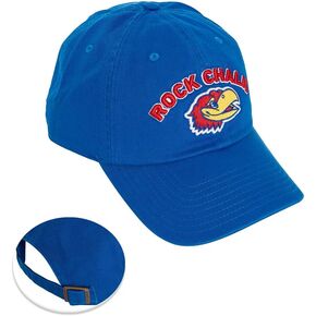 Desert Cactus University of Kansas Baseball Hat Jayhawks KU Brimmed Embroirderd Hats Cap Adjustable Cloth Strap Adult (Style F1) Blue