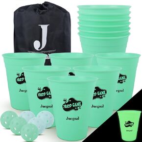 Juegoal Giant Outdoor Game, Yard Game Toss Game Set with Durable Buckets and Balls, Throwing Game for Beach, Camping, Lawn, Tailgating and Backyard