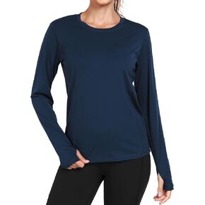 Long Sleeve Workout Shirts for Women Athletic Running Quick Dry T Shirts Basic Crewneck Tops