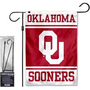 Oklahoma Sooners Garden Banner Flag with Flag Pole Stand Set