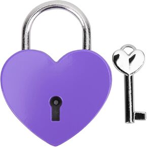 Walfront Heart Shape Metal Lock with Key Colorful Exquisite Padlock for Household Jewelry Box Storage Box Diary Book 45x59mm(), Clothing Accessories
