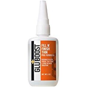GluBoost Fill and Finish Thin Wood Grain Filler Clear (LT-1132-000) Wood Filler Clear for Pore Filling | Fast, Easy to Use Clear Coat Filler | Flexible Grain Fillers, Finish, and Ding Repair Solution