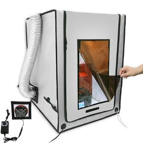 3D Printer Enclosure with Ventilation Kit, Fireproof Waterproof Tent, Stainless Steel Frame,UV Filter Film,Reduce Noise,3 in 1 Protection Cover,Compatible with Resin LCD/FDM 3D Printers and Engravers