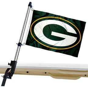 WinCraft Green Bay Packers Golf Cart Flag Pole and Holder Mounting Bracket