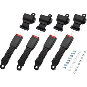 Golf Cart Seat Belts(4 Pack), Universal Golf Cart Seat Belt Kit for Yamaha Club Car EZGO Go-Kart ATV UTV, 42" Retractable Club Car Seat Belts (Without Mounting Bar)