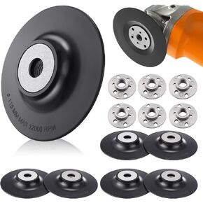 6 Pieces 4-1/2 Inch 14 mm Sanding Disc Backing Pads Replacement Disc Backing Pads Sander Backup Pad with M14 Thread Lock Nut for Angle Grinder