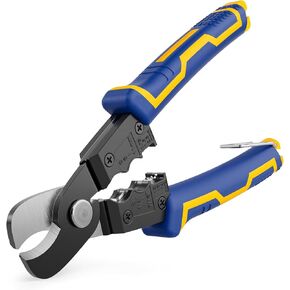 haisstronica 4-in-1 Cable Cutters, 7-Inch Cable Cutter for Cutting, Stripping, Peeling & Breaking Cables up to 11mm, Ideal for Copper & Aluminum Wires