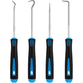 WILLBOND 4 Pcs Pick and Hook Set Precision Automotive Mechanic Picks Tools Set for Car Oil Seal Hooks Puller Remover Tools(Light Blue)