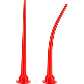 caulking extension nozzle，Caulking Nozzle for Sausage Caulking Gun,Long Sausage Nozzle,Reusable Caulk Nozzle Applicator (1Straight +1 Curved)