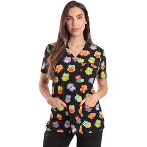 Just Love Women's V-Neck Printed Scrub Top 7068-10292-XL