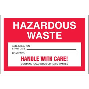 ACCUFORM SIGNS Hazardous Waste Label MHZW15PSP