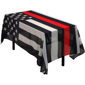 Fireman Flag Tablecloth,Rectangular Tablecloth Fade-Resistant Washable Firefighters Flag Tablecloth, Suitable for Kitchen Dining Family Gatherings and Outdoor Events,Home Decoration.