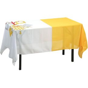 Vatican Flag Tablecloth,Rectangular Tablecloth Fade-Resistant Washable National Flag Tablecloth,Suitable for Kitchen Dining Family Gatherings and Outdoor Events.