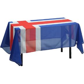 Iceland Icelander Flag Tablecloth,Rectangular Tablecloth Fade-Resistant Washable National Flag Tablecloth,Suitable for Kitchen Dining Family Gatherings and Outdoor Events.