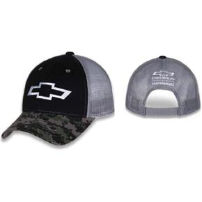 Chevrolet Black Front Digital Camo Brim Snapback Gray Trucker Hat