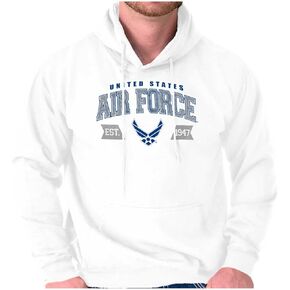Brisco Brands US Air Force Wing Emblem Established Hoodie Sweatshirt Women Men