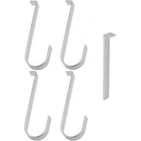 5PCS Outdoor Wall Panel Non-Marking Hooks 100mm 4 Hooks 1 Pry Bar Wall Panel Iron Hooks for Outdoor Hanging Lights Flower Pots Wreaths Holiday Decorations