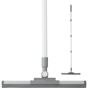 Floor Squeegee for Concrete Floor, Squeegee Broom, Magic Air Broom with 52'' with Long Handle and 14'' Rubber Rotating Head for Shower Glass Doors, Bathroom Tile, Pet Hair, Window and Glass