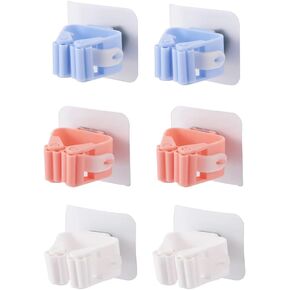 POKINGE 6PCS MOP HOLDER WALLANG HOAB FREE FREE CLAP MOP CLAP ، حائط معلق شماعات المكنسة ذاتية الحمام. in Kuwait