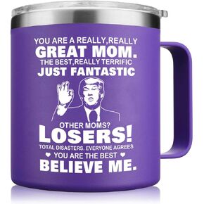 Valentines Day Gifts for Mom, Women, Wife - You're A Really Great Mom Coffee Mug - Christmas Gifts for Mom, Mother Birthday Gifts for Mom from Daughter Son (14OZ Purple)