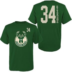 Outerstuff Giannis Antetokounmpo Milwaukee Bucks #34 Boys Size 4-18 Vertical Name & Number T-Shirt
