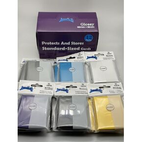 1 Box of 600 Counts -12packs Mix Color Front Glossy Standard Card Sleeves Toploaders for Trading Cards, Collectable Gaming Cards, MTG Cards, L5R, TCG, Baseball, Rugby, Football Card