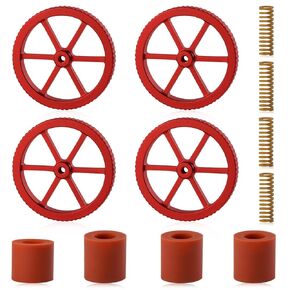12 PCS Metal Leveling Nuts and Die Springs, Upgraded Red Hand Twist Nuts Set with Silicone Column Solid Mounts for Ender 3/3 Pro/3v2/5 Plus and CR 10 Series 3D Printer Bed Staying Level