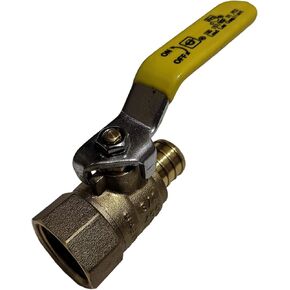 1 Piece XFITTING 3/4" Pex Female Ball Valve, Pex B Crimp, Brass, Full Port, 1 Pack