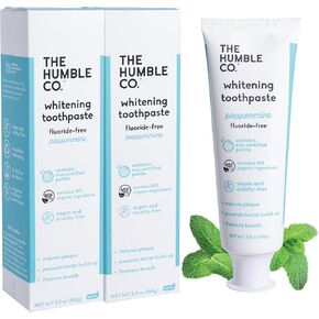 The Humble Co. Sensitive Toothpaste – Natural Spearmint Fluoride Free Toothpaste for Fresh Breath and Helps Remove Plaque, Vegan Cruelty Free Oral Care, Non-Toxic SLS Free Toothpaste (5.5 oz, 2pk)