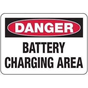 Danger Battery Charging Area Signs Safety & Compliance Signs/OSHA & ANSI Compliant Safety Signs/Warehouse Safety Signs/Forklift Traffic & Battery Charging Signs Metal Sign Tin Sign 12x16 Inch