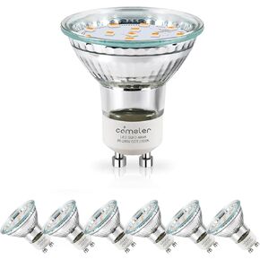 comzler GU10 LED Bulb Dimmable, 50W Halogen Equivalent GU10, 2700K Soft White GU10 Bulb Replacement for Track Lighting, MR16 GU10 Light Bulb LED 4W，120°Beam Angle，400LM 120V, Pack of 6, ETL Listed
