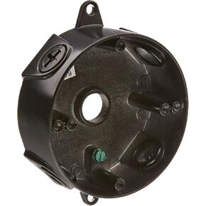 RAB Lighting VXCB Weatherproof Round Box with No Cover, Aluminum, 1/2" Hole Size, Black