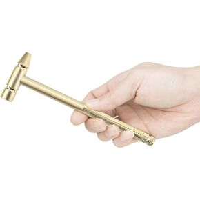 6 in 1 Mini Multifunction Hammer & Screwdriver Hand Tools Ideal for Watchmaker Jewelers and Eating Walnuts. (Gold)