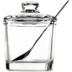 1 Piece Classic Clear Glass Sugar Bowl with Lid Serving Spoon Salt Pot Pepper Storage Jar Seasoning Pot Dispenser Container Sugar Box Condiment Spice Racks Holder for Home Kitchen in Saudi Arabia