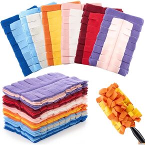 Zubebe 12 Pcs Duster Refill Fleece Refills Hand Dusters Cleaning Reusable Duster Pads Washable Dusters for Cleaning Ceiling Fan Hardwoods Window Kitchen Floor (Colourful)