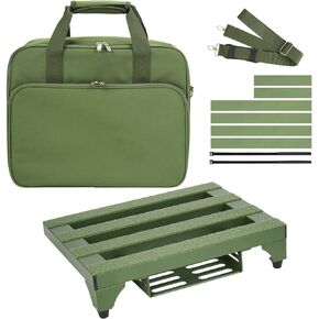 Super Light 2.1 lb Guitar Pedal Board 14" x 10.6" Aluminum Alloy Pedalboard with Power Supply Cradle (Green, APB-14GR)