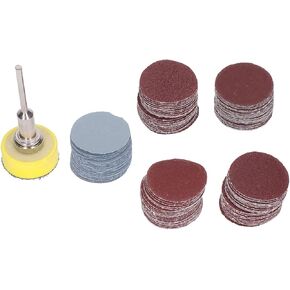 100Pcs 1 Inch Sanding Discs Kit, Grinding Polishing pad Alumina Stainless Steel Fast Change Disc Set for Metal Plastic with 1/8 Inch Handle