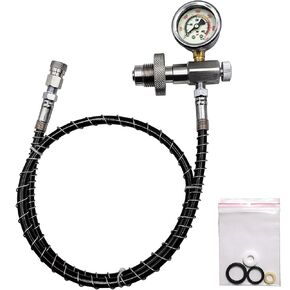 TUXING 4500PSI PCP Paintball High Pressure Gas Charging Adapter 24Inch'' Big Tank to Small Cylinder Diving Fire Fighting Gas Station Refill Connector