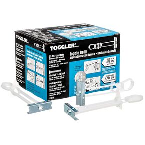 TOGGLER SNAPTOGGLE BC Toggle Anchor, Zinc-Plated Steel Channel, Made in US, 3/8" to 2-1/2" Grip Range, For 3/8"-16 UNC Fastener Size (Pack of 25)