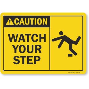 SmartSign - S-4430-PL-14 "Caution - Watch Your Step" Sign | 10" x 14" Plastic